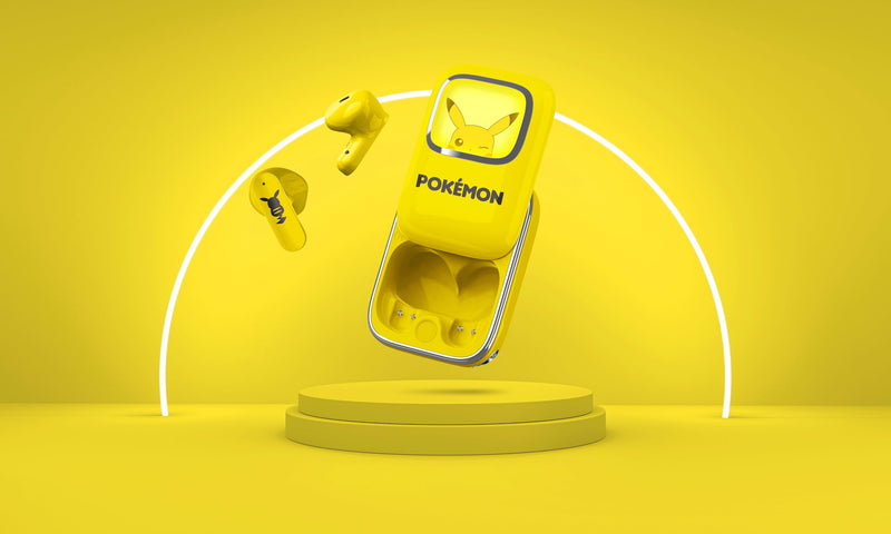 OTL Technologies PK1270 Pokémon Pikachu Slider TWS Earphones with LED Light Up Charging Case - Yellow