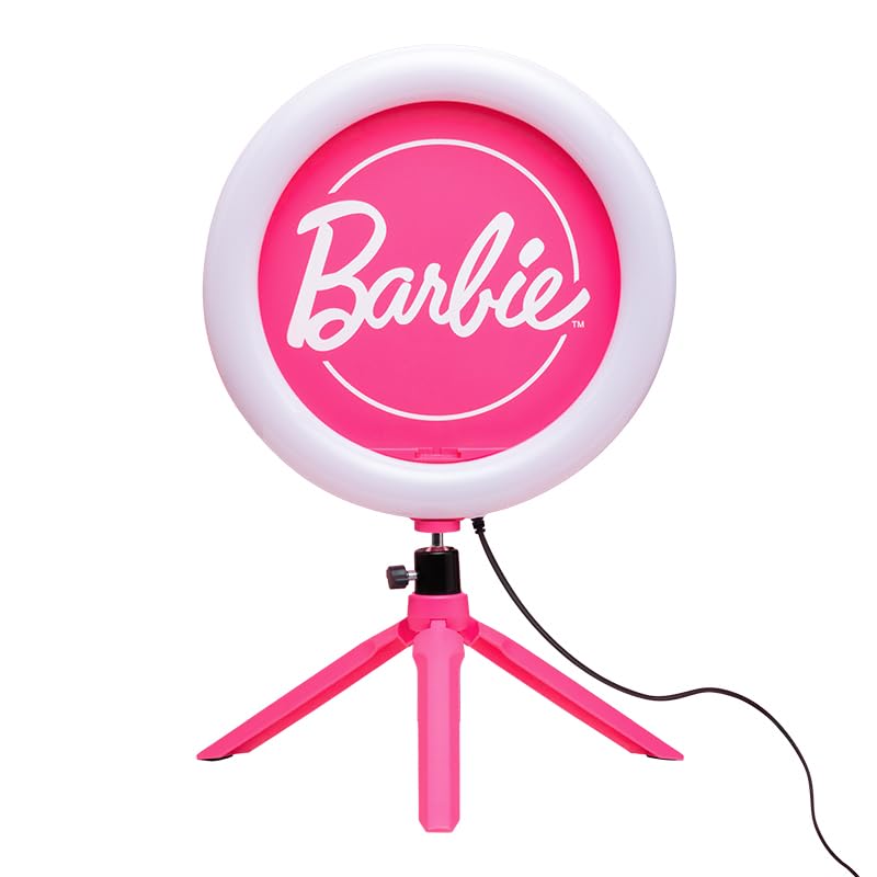 Barbie Streaming Light - Officially Licensed Adjustable Ring Light with Phone Holder, 3 Light Modes, Warm, Cool and Neutral, Gift for Girls Paladone
