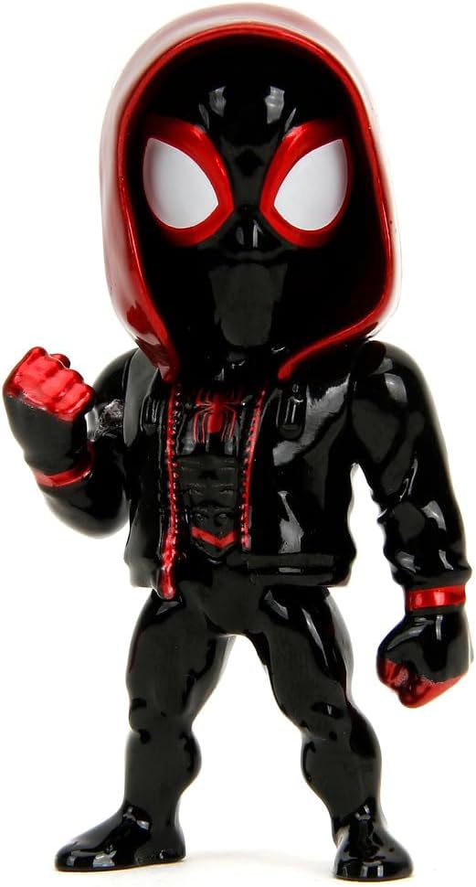 Jada Toys - Juego de 4 Figuras de Marvel (4 Piezas) de Metal Wave 1 Cultura Pop Figuras coleccionables Spider-Man Classic, Venom, Miles Morales Unmasked, Spider-Man 2099, 4 Unidades/Set, 6 cm