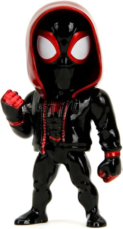 Jada Toys - Juego de 4 Figuras de Marvel (4 Piezas) de Metal Wave 1 Cultura Pop Figuras coleccionables Spider-Man Classic, Venom, Miles Morales Unmasked, Spider-Man 2099, 4 Unidades/Set, 6 cm