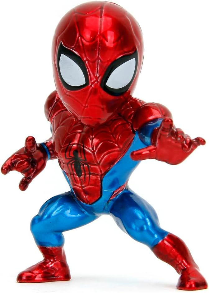 Jada Toys - Juego de 4 Figuras de Marvel (4 Piezas) de Metal Wave 1 Cultura Pop Figuras coleccionables Spider-Man Classic, Venom, Miles Morales Unmasked, Spider-Man 2099, 4 Unidades/Set, 6 cm