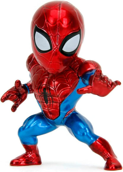 Jada Toys - Juego de 4 Figuras de Marvel (4 Piezas) de Metal Wave 1 Cultura Pop Figuras coleccionables Spider-Man Classic, Venom, Miles Morales Unmasked, Spider-Man 2099, 4 Unidades/Set, 6 cm
