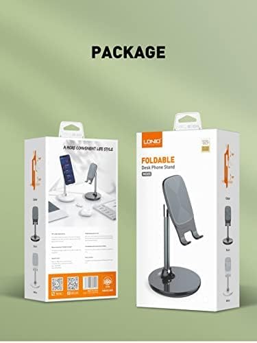 LDNIO Supporto pieghevole per telefono e tablet da tavolo, supporto Adujstable per telefono/tablet/iPad compatibile con iPhone 13 12 11 Pro, SE, XR, 8 Plus 7 6, iPad, Samsung Galaxy, Android e altri