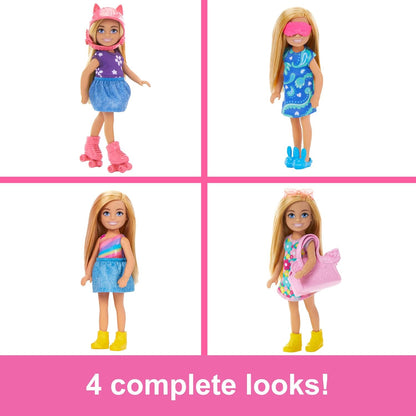 Barbie Chelsea Doll & Closet Toy Playset with 15 Pieces Clothes & Accessories Included, Foldable Set for On-The-Go Play & Storage, HXN03