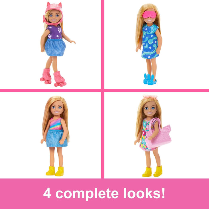 Barbie Chelsea Doll & Closet Toy Playset with 15 Pieces Clothes & Accessories Included, Foldable Set for On-The-Go Play & Storage, HXN03