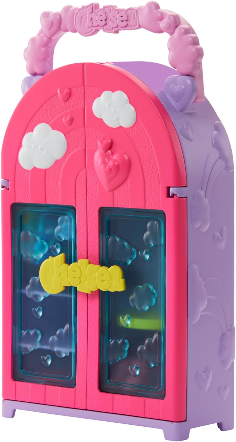 Barbie Chelsea Doll & Closet Toy Playset with 15 Pieces Clothes & Accessories Included, Foldable Set for On-The-Go Play & Storage, HXN03
