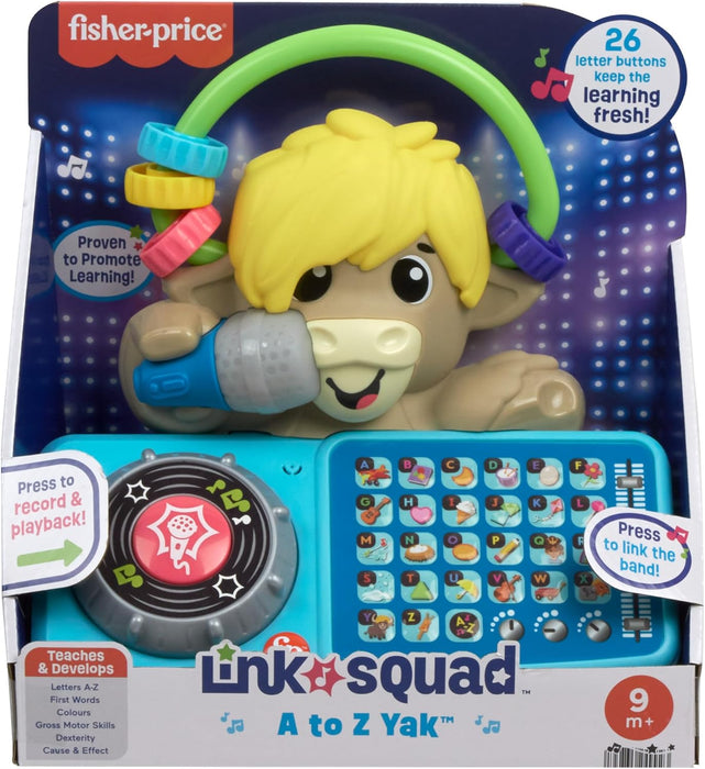 Fisher-Price Baby Learning Toy Link Squad A to Z Yak with Interactive Music & Lights for Ages 9+ Months, UK English, Compatible Only with Link Squad Items, HYL23