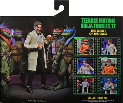 NECA Teenage Mutant Ninja Turtles 2: Secret of the Ooze - Actionfiguren im Maßstab 1:7, Laborkittel Professor Perry und Gefahrgutanzug Professor Perry 2-Figuren-Set
