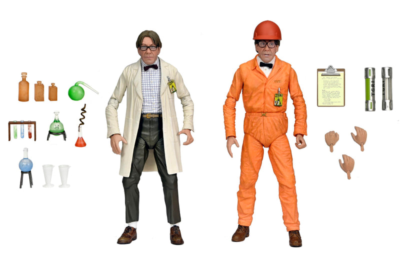 NECA Teenage Mutant Ninja Turtles 2: Secret of the Ooze - Actionfiguren im Maßstab 1:7, Laborkittel Professor Perry und Gefahrgutanzug Professor Perry 2-Figuren-Set