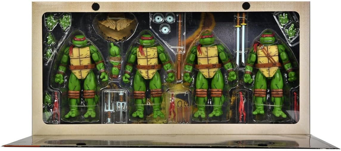 Tortues Ninja (Mirage Comics) figurines Pack de 4 Leonardo, Raphael, Michelangelo, & Donatello 18 cm