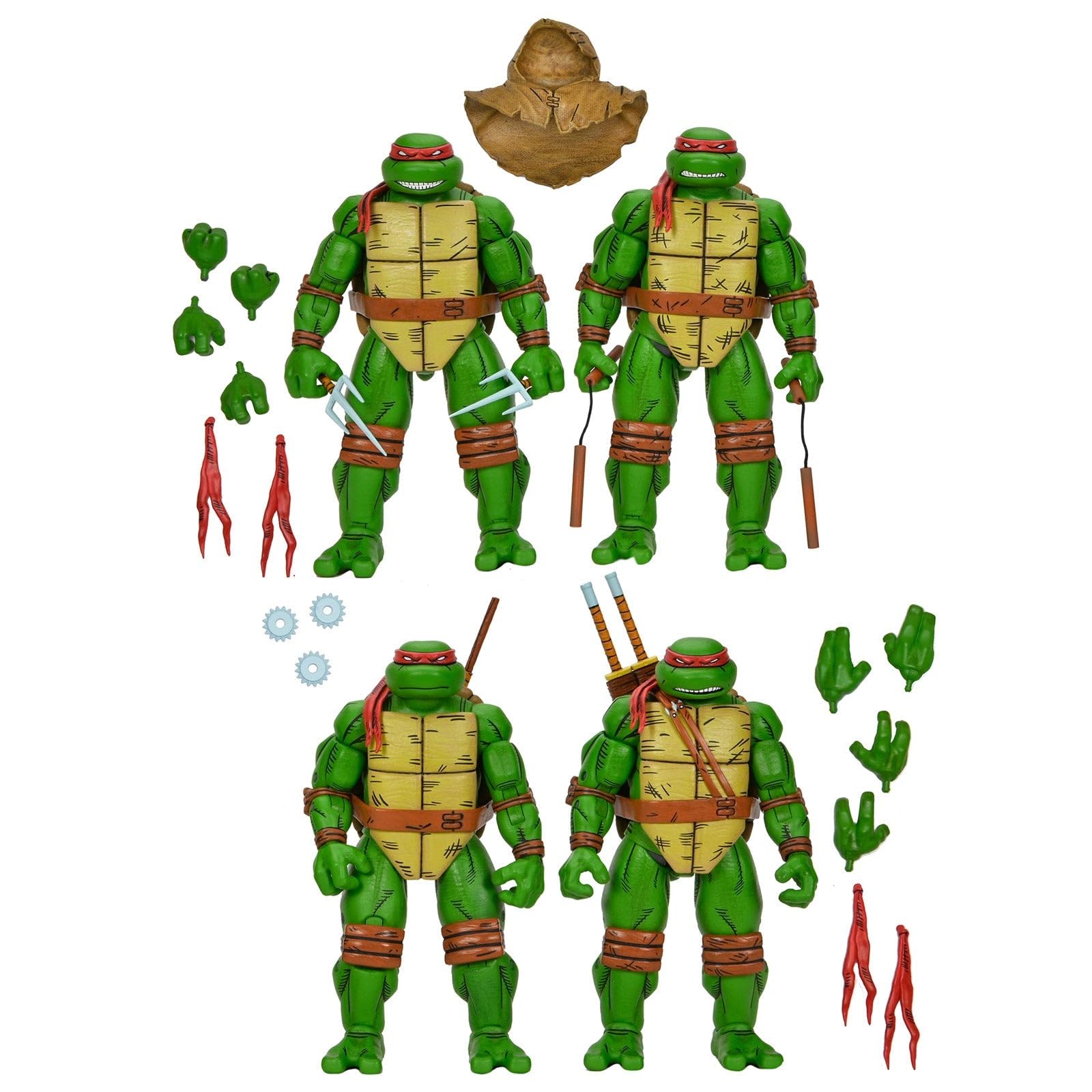 Tortues Ninja (Mirage Comics) figurines Pack de 4 Leonardo, Raphael, Michelangelo, & Donatello 18 cm