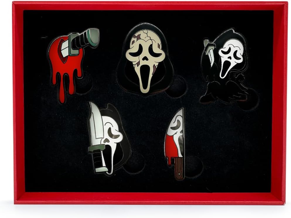 Scream Présentoir Pin's Set Ghost Face 9 cm (5), taille unique, Polychlorure de vinyle, Agate