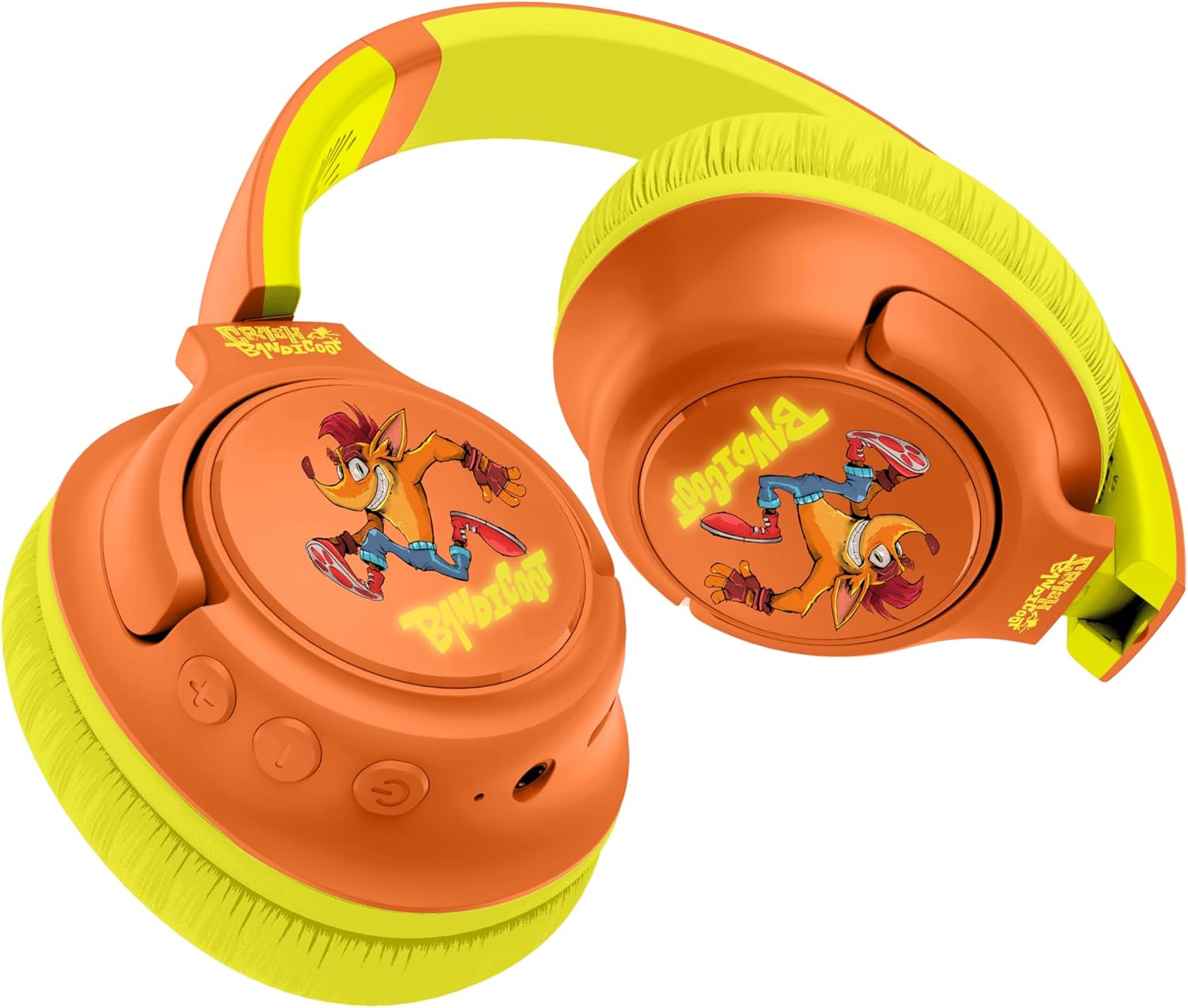 OTL Technologies CB1218 Crash Bandicoot LED Light Up Wireless Bluetooth Headphones - Orange