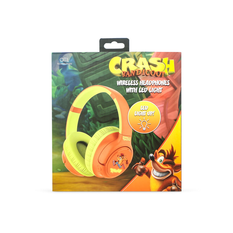 OTL Technologies CB1218 Crash Bandicoot LED Light Up Wireless Bluetooth Headphones - Orange