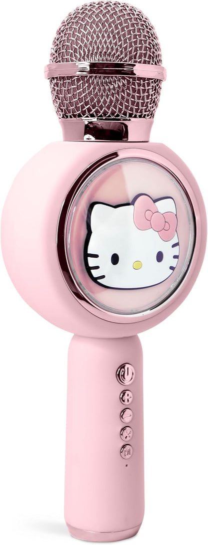 OTL Technologies Hello Kitty HK1210 Popsing LED Light Up Wireless Karaoke Microphone with Voice Changer Mode - Pink