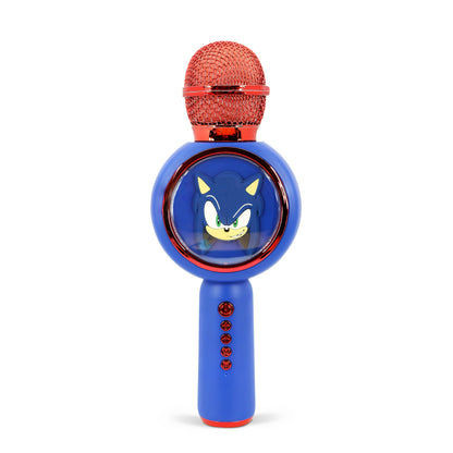 OTL Technologies SH1207 Sonic the Hedgehog Popsing LED Light Up Wireless Karaoke Microphone with Voice Changer Mode – Blue