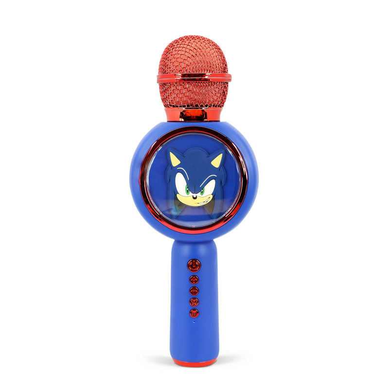 OTL Technologies SH1207 Sonic the Hedgehog Popsing LED Light Up Wireless Karaoke Microphone with Voice Changer Mode – Blue