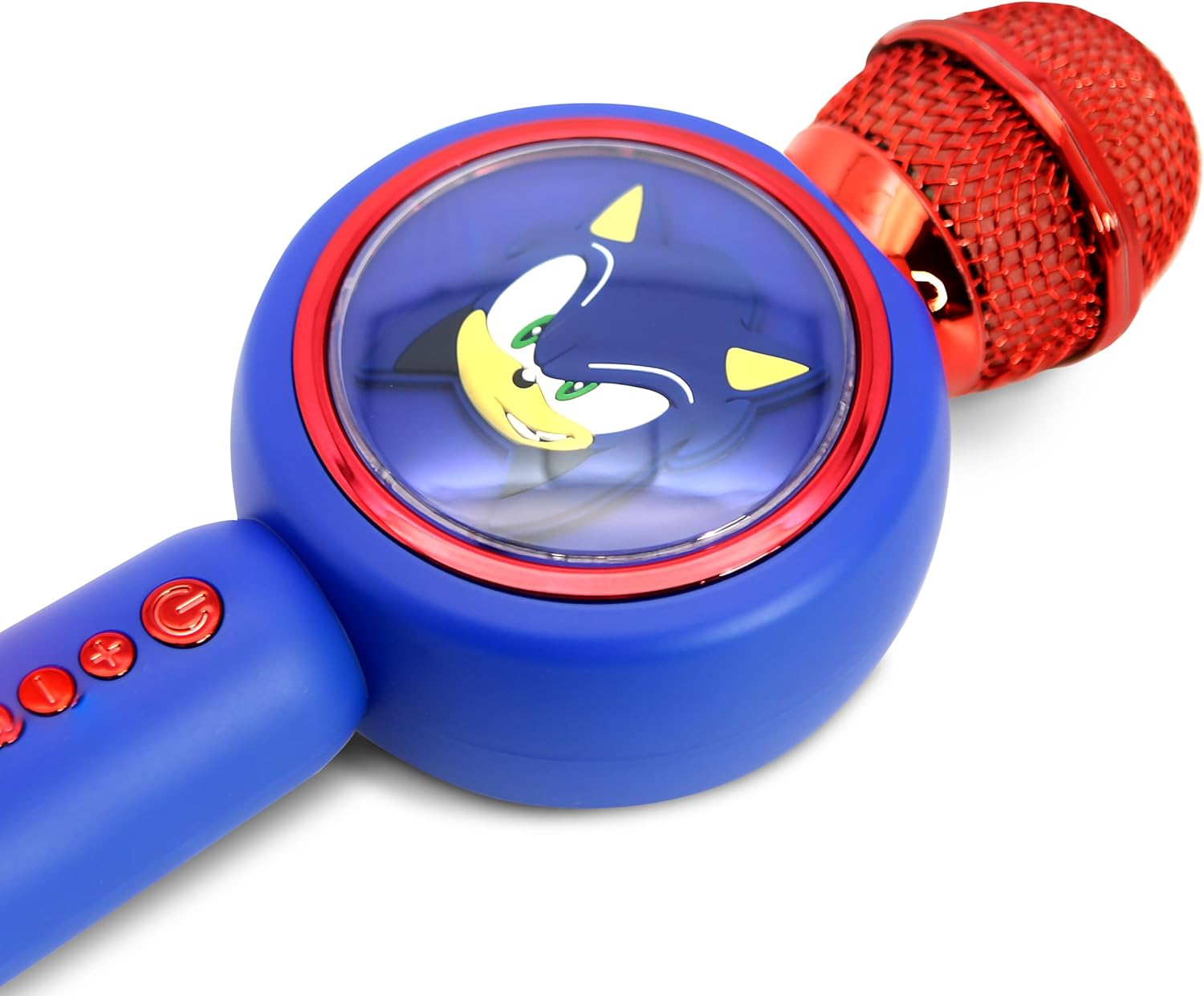 OTL Technologies SH1207 Sonic the Hedgehog Popsing LED Light Up Wireless Karaoke Microphone with Voice Changer Mode – Blue