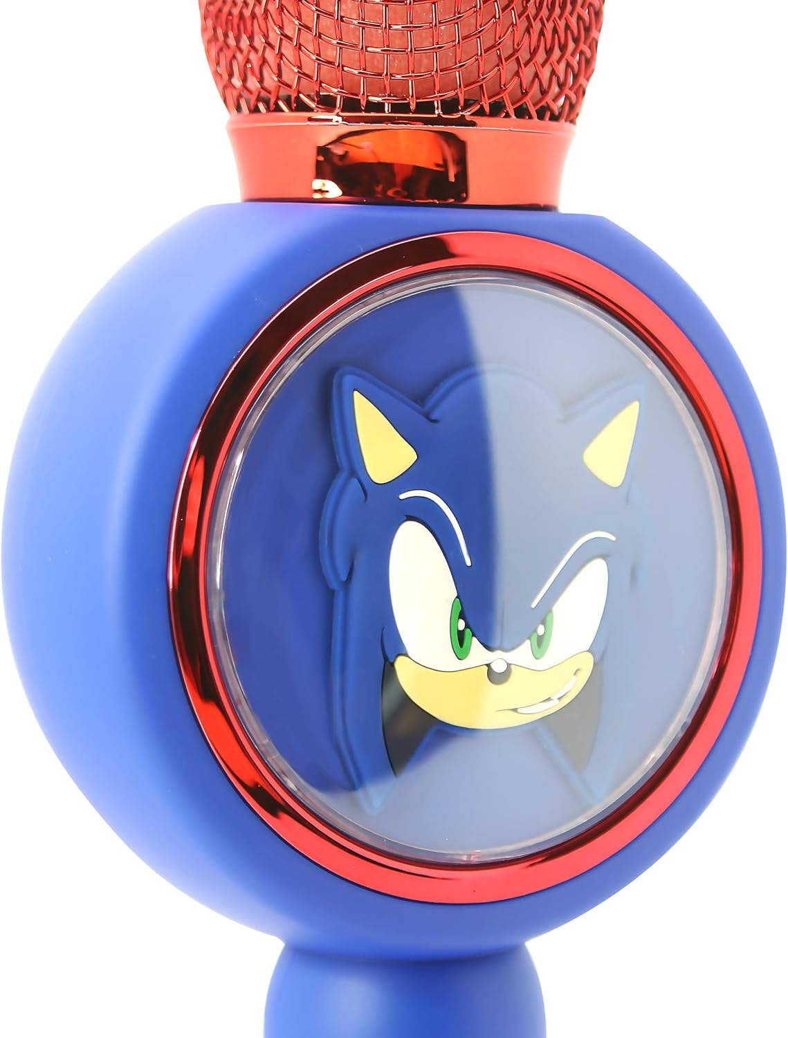 OTL Technologies SH1207 Sonic the Hedgehog Popsing LED Light Up Wireless Karaoke Microphone with Voice Changer Mode – Blue