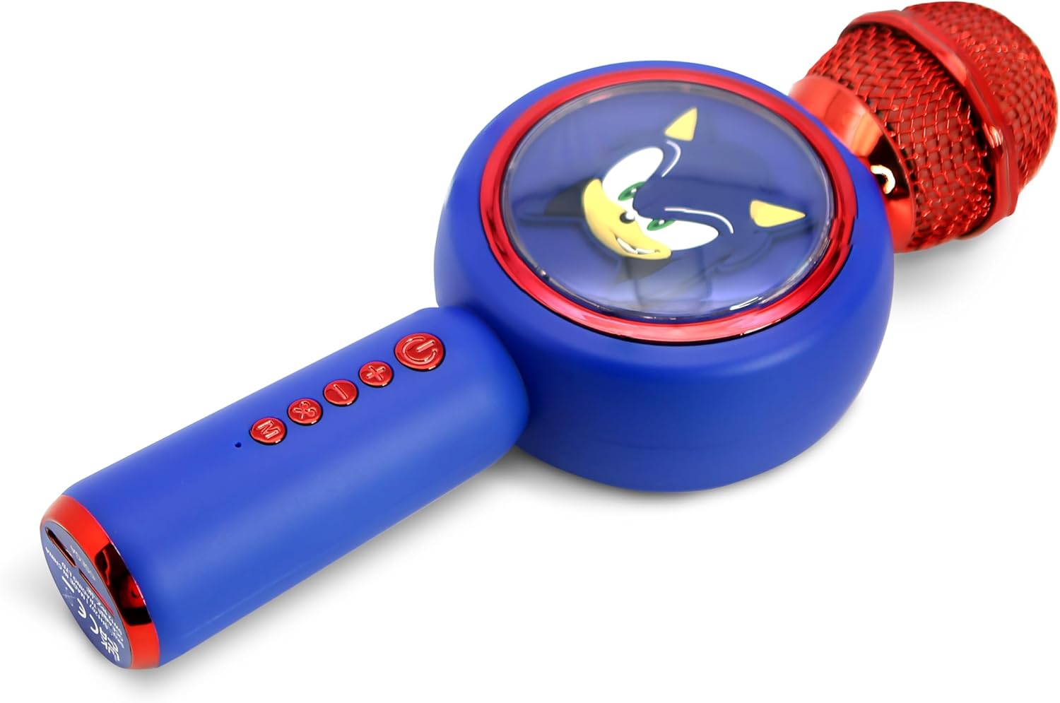 OTL Technologies SH1207 Sonic the Hedgehog Popsing LED Light Up Wireless Karaoke Microphone with Voice Changer Mode – Blue