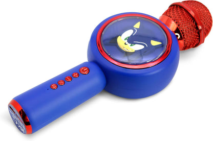OTL Technologies SH1207 Sonic the Hedgehog Popsing LED Light Up Wireless Karaoke Microphone with Voice Changer Mode – Blue