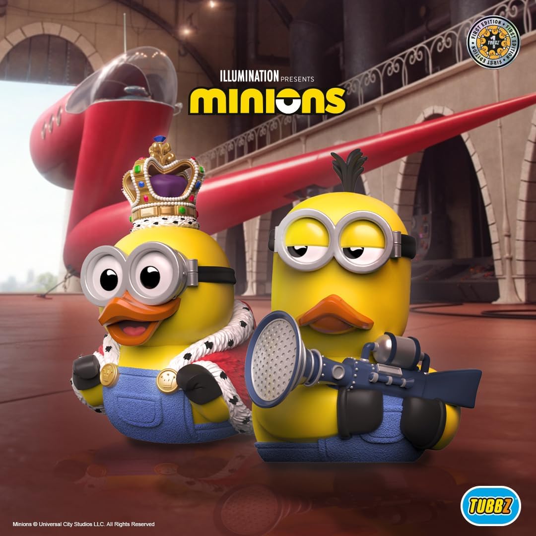 TUBBZ First Edition Minions King Bob Collectible Vinyl Rubber Duck Figuur - Officiële Universal Despicable Me 4 Minions Merchandise - Kids TV, films en videogames
