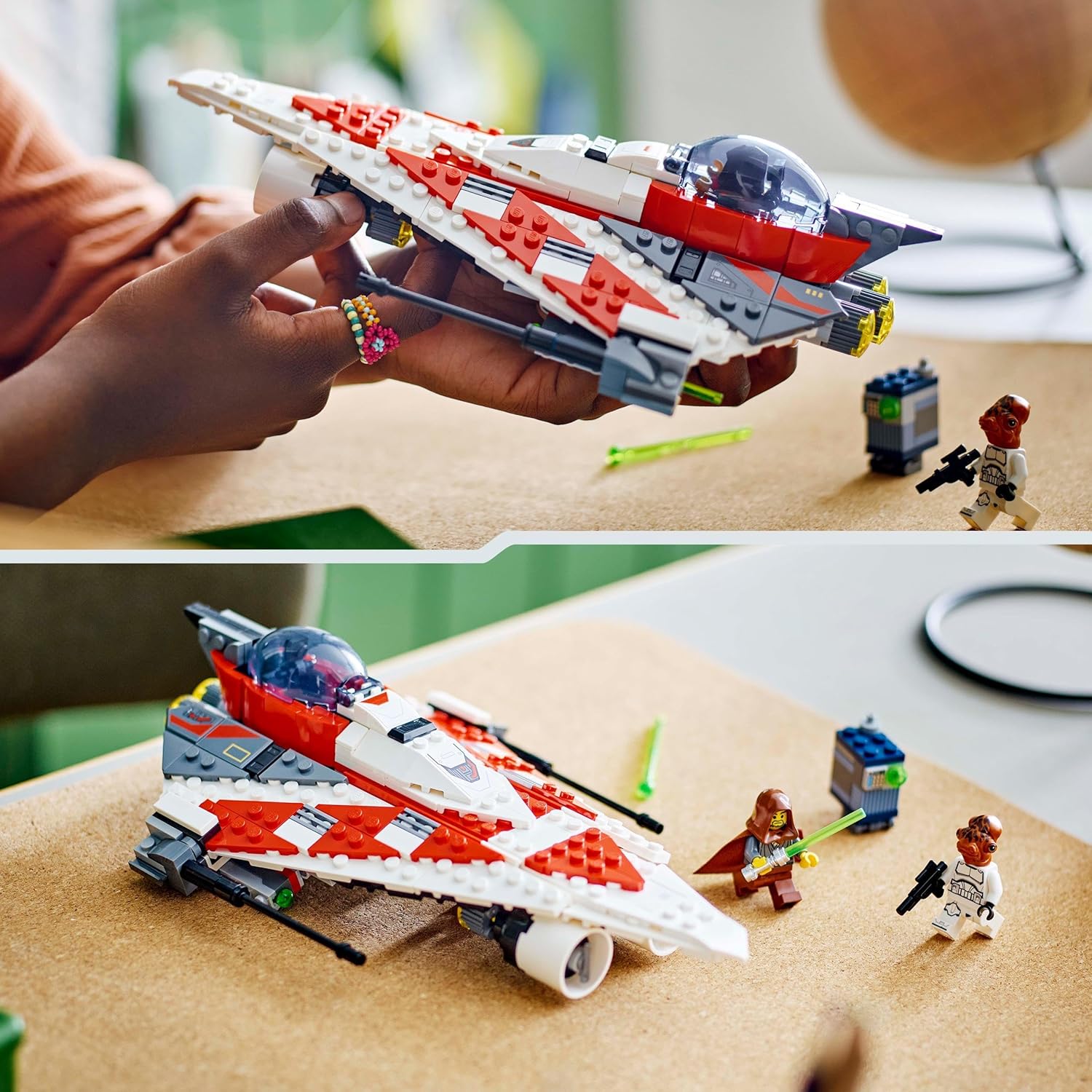 LEGO Star Wars Jedi Bob’s Starfighter Buildable Toy Vehicle for 8 Plus Year Old Boys & Girls, with 2 Character Minifigures and a Droid figure, Birthday Gift Idea for Kids and Fans 75388