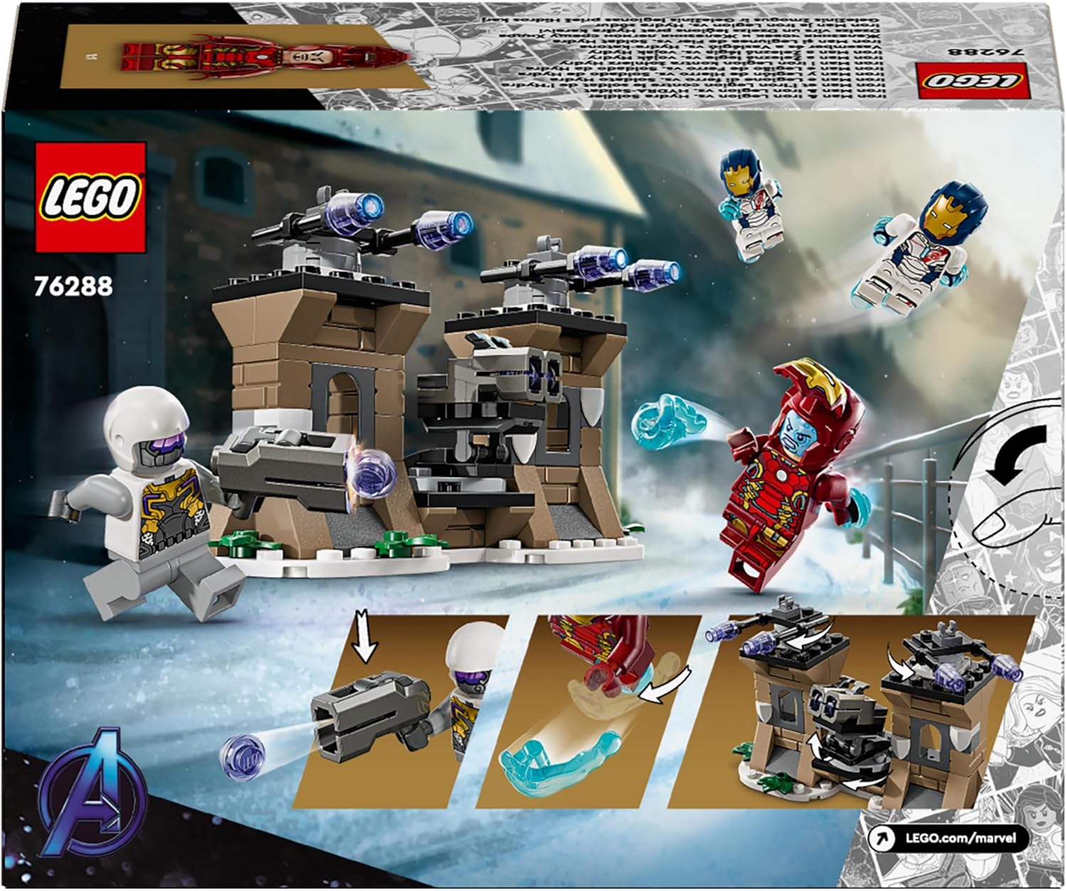 LEGO Marvel Iron Man & Iron Legion vs. Hydra Soldier Building Toy for 6 Plus Year Old Boys & Girls, Avengers Adventure Set for Creative Kids and Super Hero Fans, Birthday Gift Idea 76288