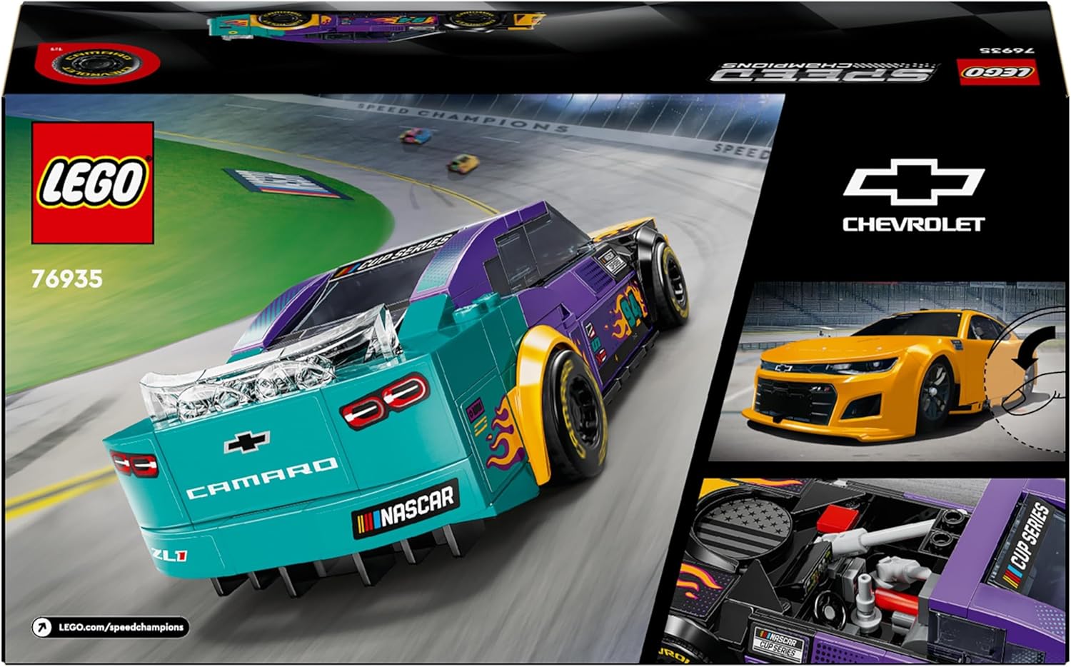 LEGO Speed Champions NASCAR Next Gen Chevrolet Camaro ZL1 Race Car Toy, Vehicle Playset for 9 Plus Year Old Boys & Girls, Kids' Bedroom Decoration, Birthday Gift Idea 76935