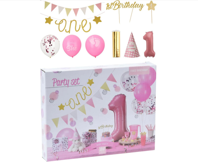 Varzi Since 1956 - Pink First Birthday Party Set