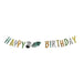 Happy Birthday Garland 180 cm 1 Piece - Banner with Animal Pattern / Zebra Motif - Birthday Garland Children - Decoration Children's Birthday - Colourful