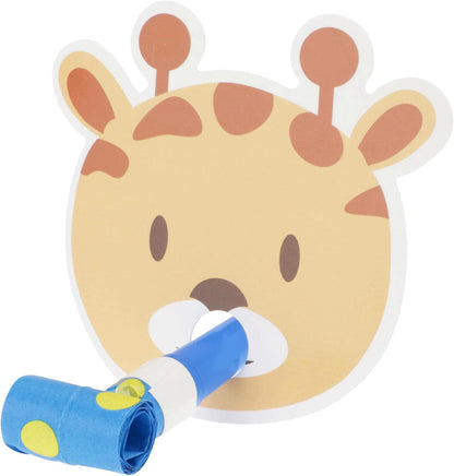 Dierenmaskers met feesttrotten voor kinderen, set van 8, grappige dierenmaskers, verkleedkleding, kostuumaccessoire voor themafeest, jungle, safari of dierentuin, kindermaskers dieren,