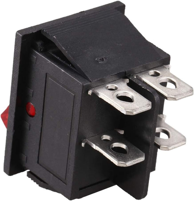Reround Red Illuminated Lights 4 Pin DPST ON/OFF Rocker Switch 16A 20A 250V AC