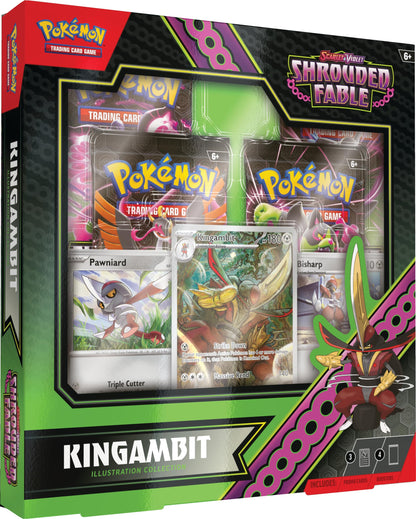 Pokémon TCG: Scarlet & Violet—Shrouded Fable Kingambit Illustration Collection (1 Full-Art Foil Promo Card, 2 Foil Cards & 4 Booster Packs