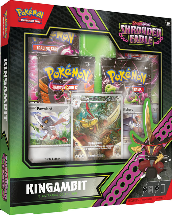 Pokémon TCG: Scarlet & Violet—Shrouded Fable Kingambit Illustration Collection (1 Full-Art Foil Promo Card, 2 Foil Cards & 4 Booster Packs