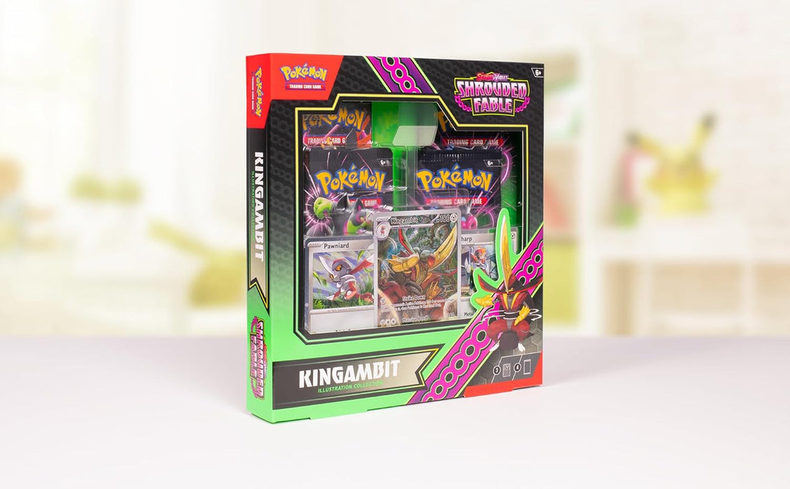 Pokémon TCG: Scarlet & Violet—Shrouded Fable Kingambit Illustration Collection (1 Full-Art Foil Promo Card, 2 Foil Cards & 4 Booster Packs