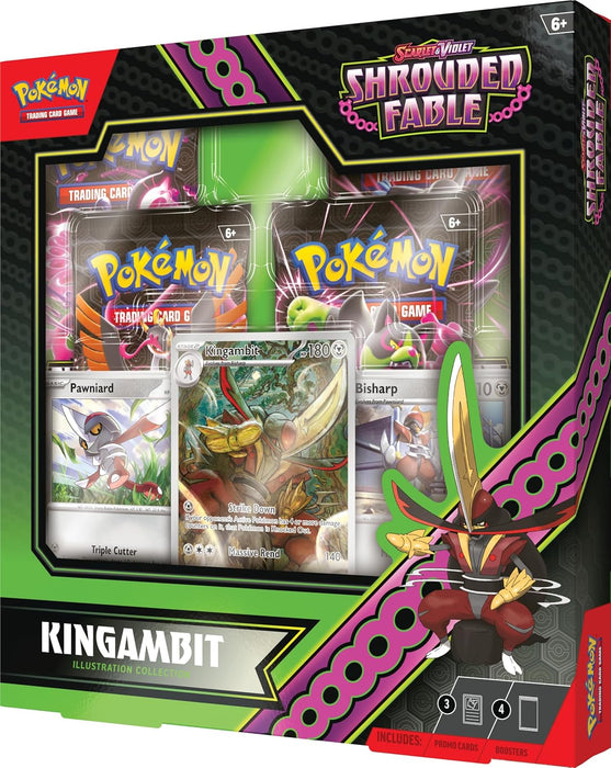 Pokémon TCG: Scarlet & Violet—Shrouded Fable Kingambit Illustration Collection (1 Full-Art Foil Promo Card, 2 Foil Cards & 4 Booster Packs
