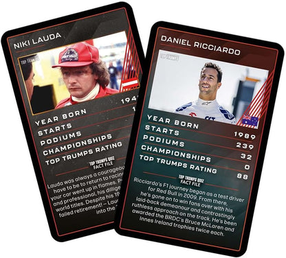 Top Trumps Grand Prix Specials Card Game, Play with Max Verstappen, Carlos Sainz and Emerson Fittipaldi, educational gift for ages 8 plus