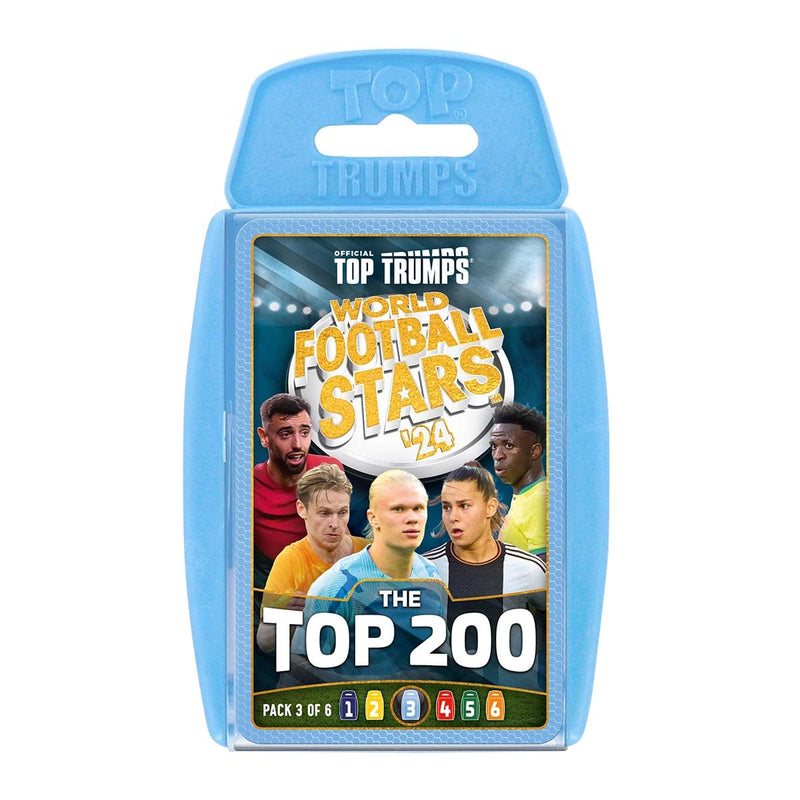Top Trumps World Football Stars Top 200 - Juego de cartas 3, juega con Haaland, Benzema, Otamendi y Navas, regalo educativo para mayores de 6 años