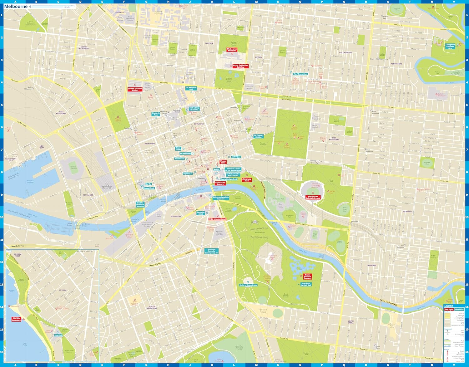 Lonely Planet Melbourne City Map