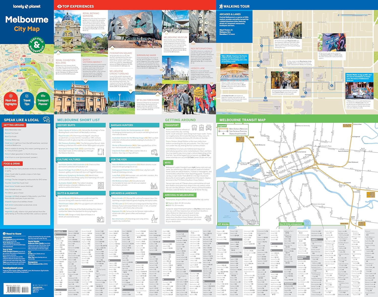Lonely Planet Melbourne City Map