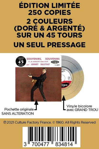EP 2 SUCCES POUR UN 45 TOURS - SOUVENIRS. SOUVENIRS / JE CHERCHE UNE FILLE (GOLD/SILVER VINYL)