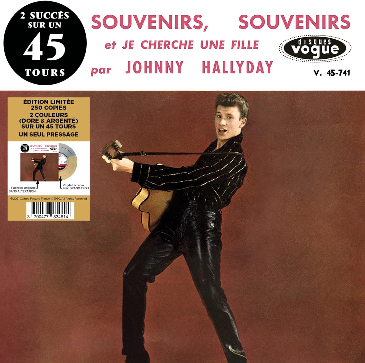 EP 2 SUCCES POUR UN 45 TOURS - SOUVENIRS. SOUVENIRS / JE CHERCHE UNE FILLE (GOLD/SILVER VINYL)