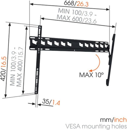 Vogel`S M-Series Ma4010 (C1) - Mounting Kit (Wall Mount) - For Lcd Tv - Metal - Black - Screen Size: 40``-80``