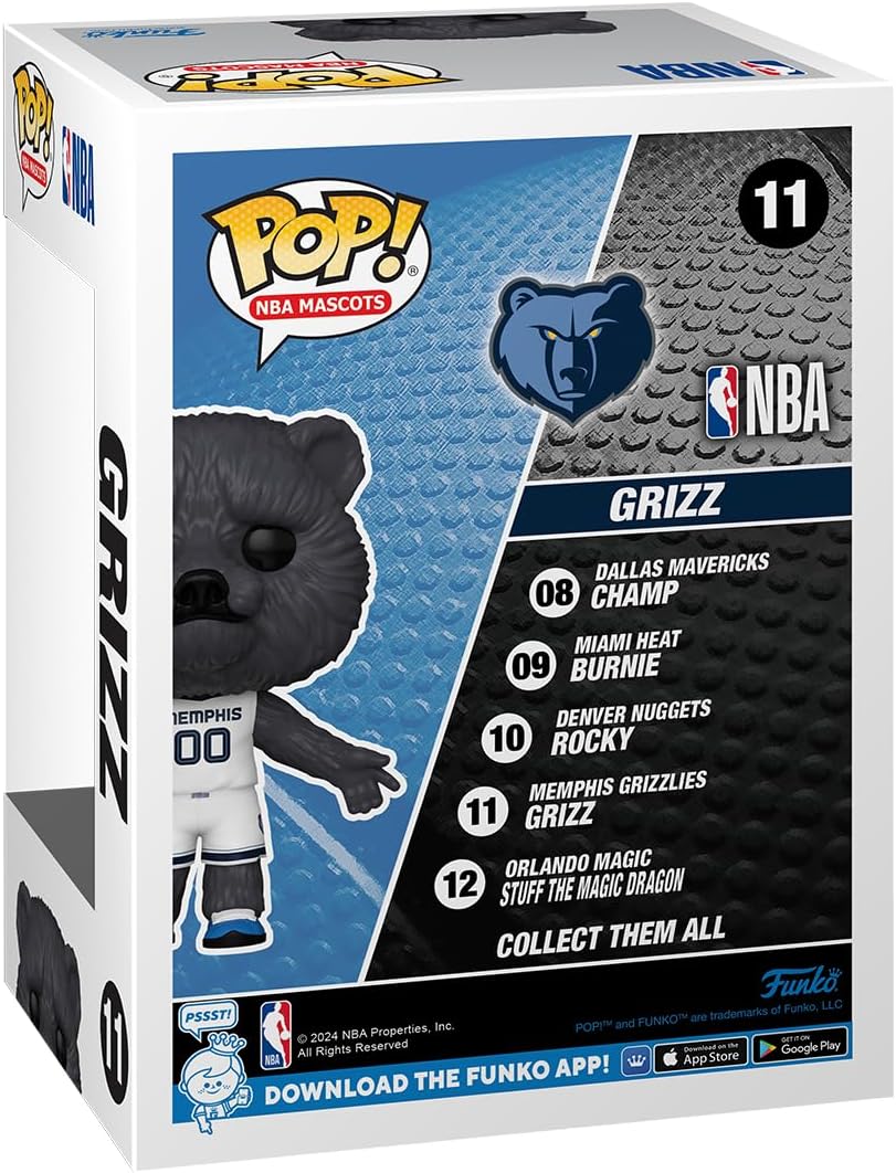 Funko Pop! NBA: Mascots - Memphis - Grizz - NBA Mascots - Collectable Vinyl Figure - Gift Idea - Official Merchandise - Toys for Kids & Adults - Sports Fans - Model Figure for Collectors and Display