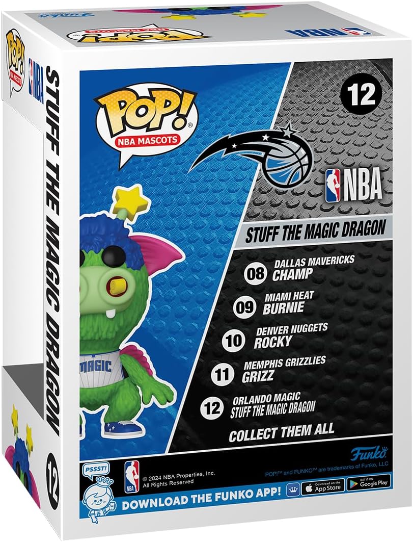 Funko Pop! NBA: Mascots - Orlando - Stuff the Magic Dragon - NBA Mascots - Collectable Vinyl Figure - Gift Idea - Official Merchandise - Toys for Kids & Adults - Sports Fans