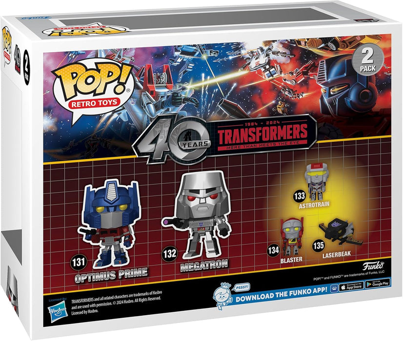 Funko Pop! Retro Toys: Transformers - Optimus Prime/Megatron 2 Pack - Metallic - Transformers Classic - Collectable Vinyl Figure - Gift Idea - Official Merchandise - Toys for Kids & Adults - TV Fans