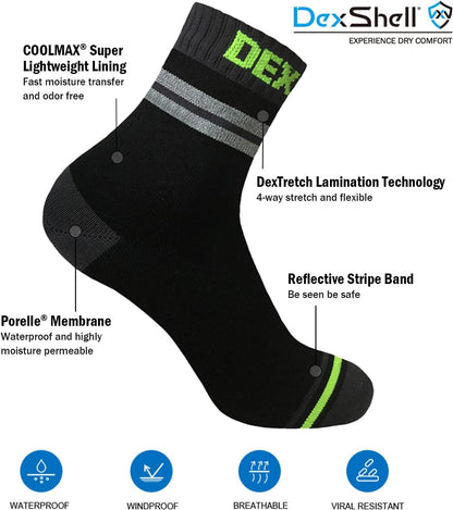 DexShell Mens Pro Visibility Waterproof Breathable CoolMax Cycling Sports Socks