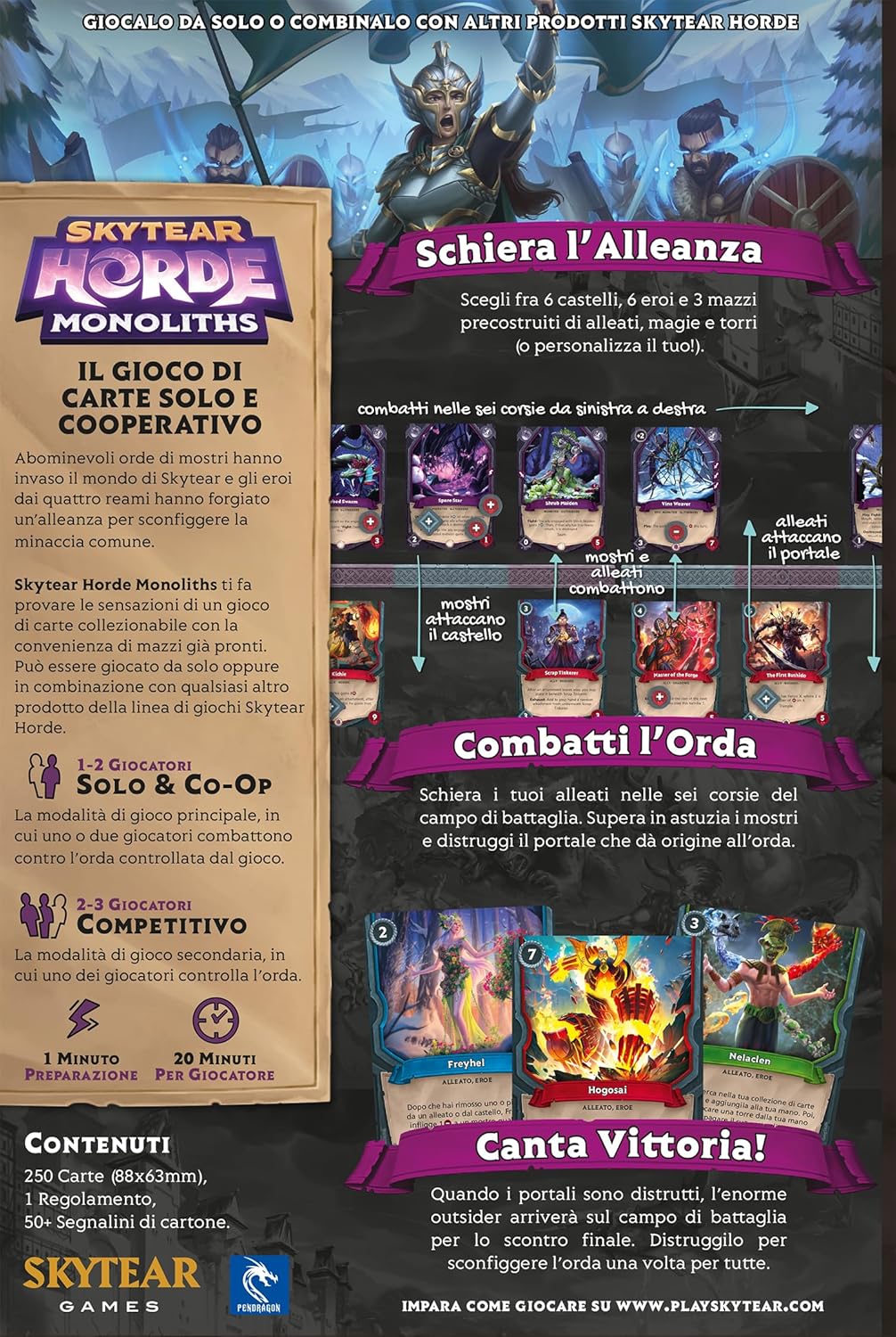 Pendragon - Skytear Horde Monolith - Edizione italiana - Gioco di carte, Età 14+,1-3 Giocatori