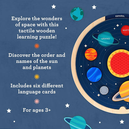 Multi-Language Solar System Wooden Tray Puzzle